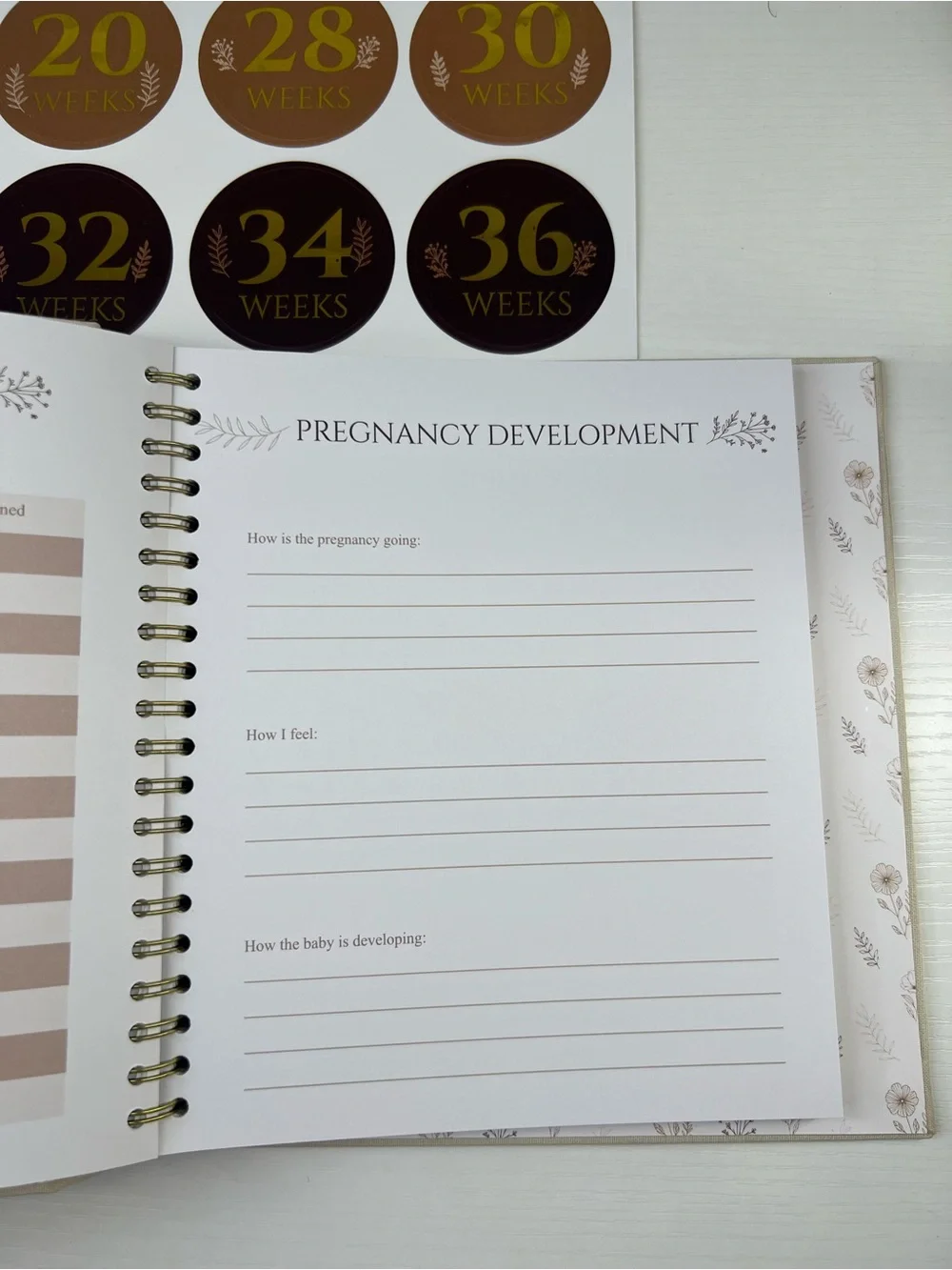 Lot 30 Pregnancy Journal - White Pregnancy Journal